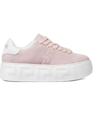 Versace Zapatillas Con Plataforma Y Logo - Rosa