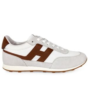Hogan Athletic Logo-Patch Panelled Trainers - White