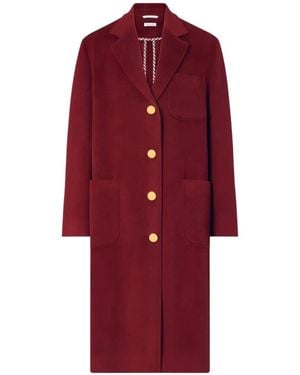 Thom Browne Bell-Sleeve Cashmere Coat - Red