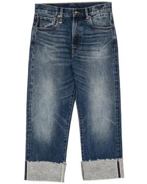 R13 Vaqueros Con Dobladillo Con Orillo Y Efecto Desgatado - Azul
