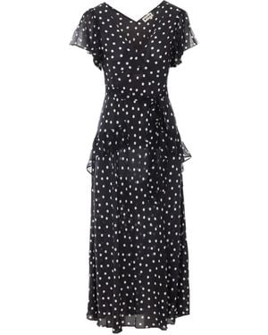 RIXO London Evie Bohemia Polka Dot Silk Maxi Dress - Black
