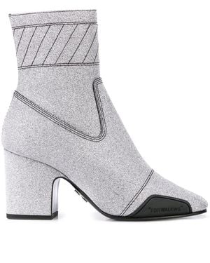 Off-White c/o Virgil Abloh Glitter Ankle Boots - Gray