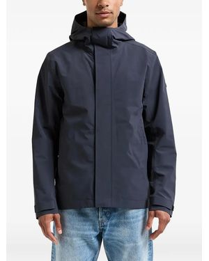 Didriksons Logan Hooded Logo-Print Jacket - Blue