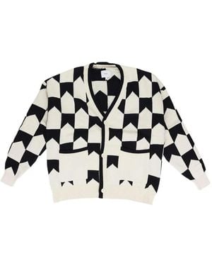 Rhude Checkered Cardigan - Black