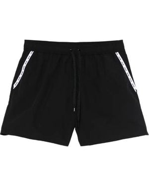 Moschino Drawstring Logo Swim Shorts - Black