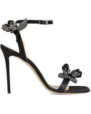 Mach & Mach Sandali Wonder Tulip Con Applicazione - Nero