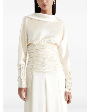 Violante Nessi Ruched Gown - White