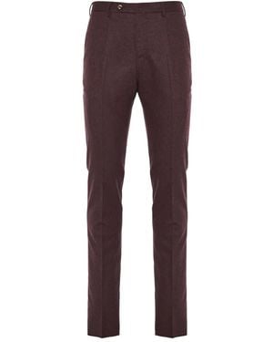 PT Torino Wool-Blend Trousers - Purple