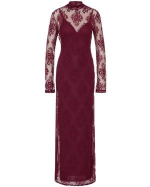 Aniye By Floral-Lace Long-Sleeve Maxi Dress - Red