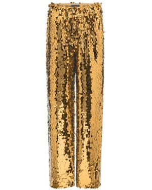 Simon Miller Nella Sequin-Embellished Wide-Leg Pants - Metallic