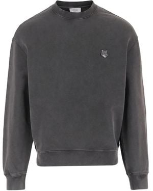 Maison Kitsuné Embroidered-Logo Sweatshirt - Gray