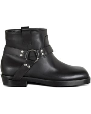 Balmain Leren Enkellaarzen - Zwart