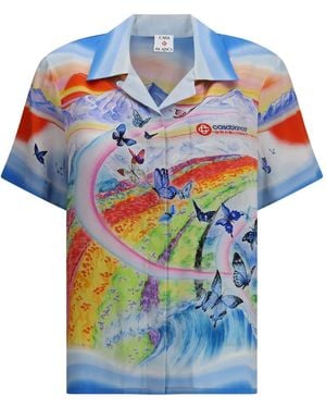 CASABLANCA Graphic-print shirt - Blau