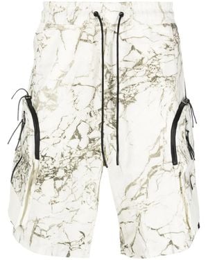 A_COLD_WALL* Marble-Print Shorts - Natural