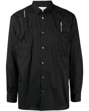 Comme des Garçons Zip-Pocket Long-Sleeve Shirt - Black