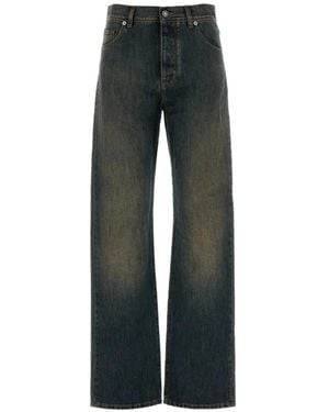 Fendi Washed Straight-Leg Jeans - Gray
