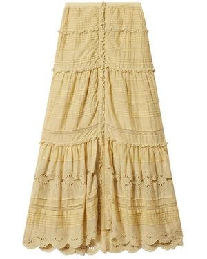 Isabel Marant Paoline Tiered Maxi Skirt - Yellow