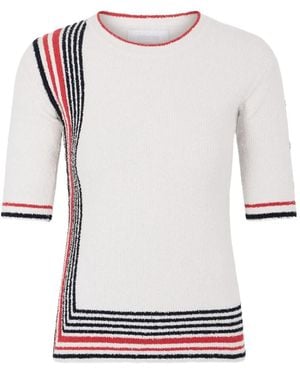 Rabanne Striped Short-Sleeve Top - White