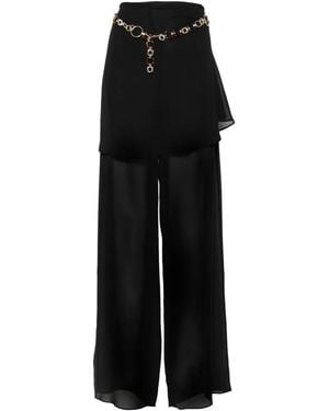 Christopher Esber Mirador Sarong Belted Palazzo Pants - Black