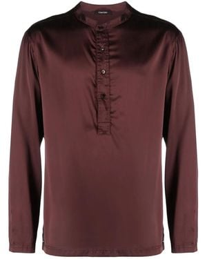 Tom Ford ヘンリーネック パジャマトップ - レッド