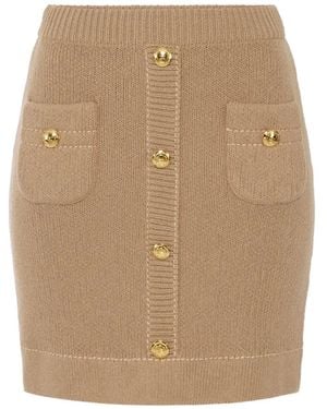 Elisabetta Franchi デコラティブボタン ミニスカート - ナチュラル
