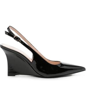 Stuart Weitzman Wedge-Heel Slingback Pumps - White