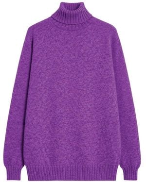 Fortela Shetland Roll-neck Sweater - Purple