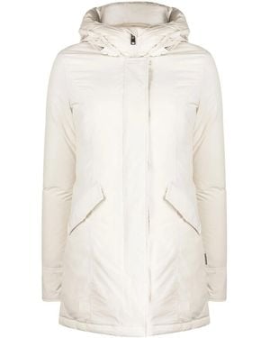 Woolrich Hooded Duck Feather Coat - Natural