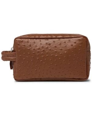Marsèll Comparto Ostrich-Effect Wash Bag - Brown