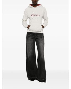 Lois Skater Flare Distressed Flared Jeans - White