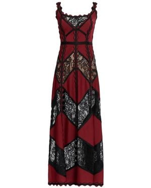Elie Saab Lace-Detail Maxi Dress - Red