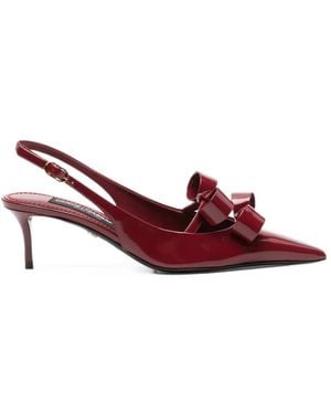 Dolce & Gabbana Calfskin Slingback Court Shoes - Purple