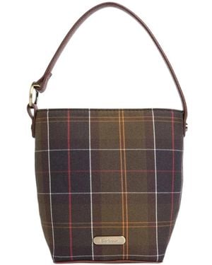 Barbour Bolso Bombonera Cedar Mini A Cuadros Tartán - Verde