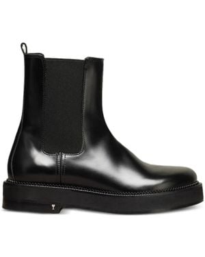 Ami Paris Leather Chelsea Boots - Black
