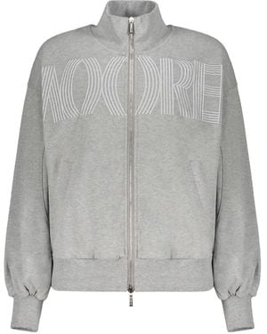 Moorer Zip-Up Logo-Embroidered Sweatshirt - Grey