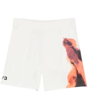 Y-3 Sport-Shorts mit abstraktem Print - Weiß