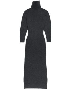 Ami Paris Elbow-Patch Knitted Maxi Dress - Blue