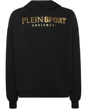 Philipp Plein Laminated-Logo Hoodie - Black