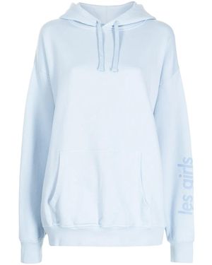 Les Girls, Les Boys Logo-Print Cotton Hoodie - Blue
