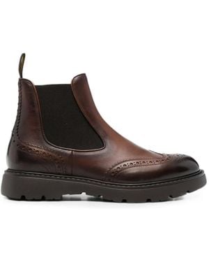 Doucal's Brogue-Detail Chelsea Boots - Brown