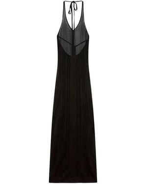 Donde Esteban Guayabera Knitted Maxi Dress - Black
