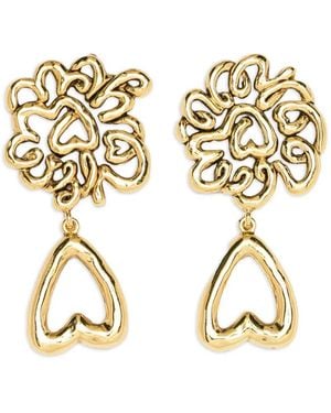 Aurelie Bidermann Sweeny Heart-Detail Earrings - Metallic