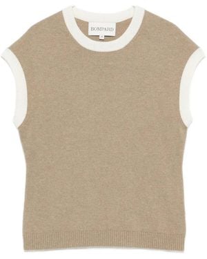 Bompard Contrast-Trim Short-Sleeve Vest - Natural
