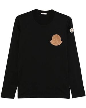 Moncler Logo-Patch Long-Sleeve Top - Black