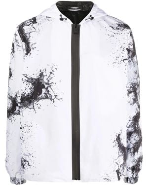 Philipp Plein Splash-Print Hooded Jacket - White