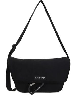 Balenciaga Logo-Patch Messenger Bag - Black