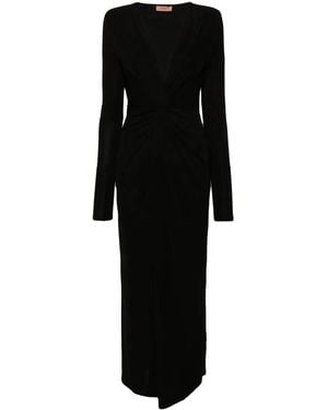 Twinset Draped-Detail Maxi Dress - Black