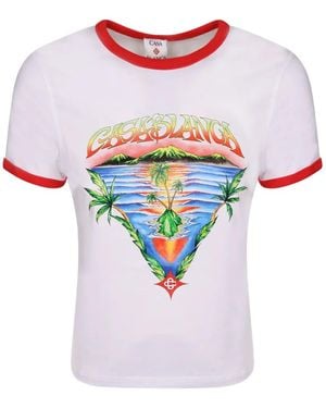 CASABLANCA Innocence Triangle Ringer T-Shirt - White