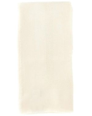 Elisabetta Franchi Logo Wool Scarf - White