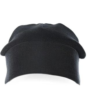 ARMANI EXCHANGE Fine-Knit Turn-Up Beanie Hat - Black